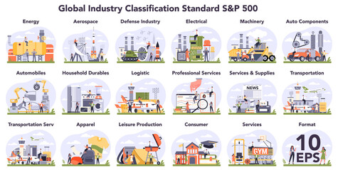 Global industry classification standard set. Financial market categorization