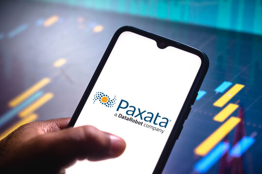 May 11, 2021, Brazil. In this photo illustration the Paxata logo seen displayed on a smartphone screen.
