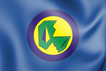 3D Flag of Castanhal (Para state), Brazil. 3D Illustration. - 433117374