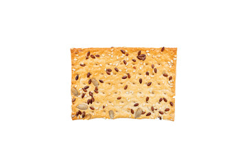 Cookies with sesame seeds on a isolated background, top view