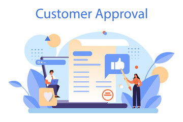 Customer approval concept. Marketing program development for client