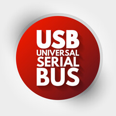 USB - Universal Serial Bus acronym, technology concept background