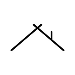 Roof house icon logo design template. Vector clipart and drawing. Isolated simple illustration.