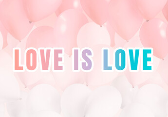 Love Is Love Word Gradient Typography