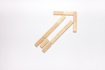 Image of the arrow. Place for the label. Arrow on a white background. Financial growth.