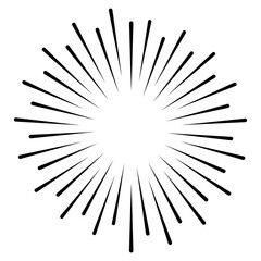 Obraz premium Star, round element, halftone rays isolated on white background. Black logo. Geometric shape. 