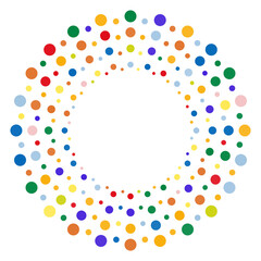 Screen printing pattern. Radiant frame. Abstract vortex. Circular pattern. Pop art round halftone frame isolated on white. Abstract whirligig, eyeball. Dotted print. 