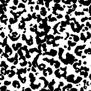 Abstract modern leopard seamless pattern. Animals trendy background. Black and white decorative vector illustration for print, card, postcard, fabric, textile. Modern ornament of stylized skin