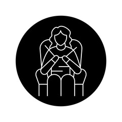 Woman knits color line icon. Pictogram for web page, mobile app