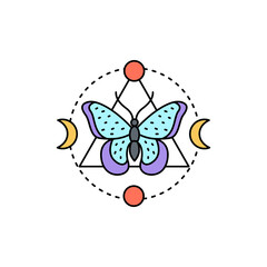 Boho-chic line icon. Isolated vector element.