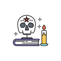 Satanism line icon. Isolated vector element.