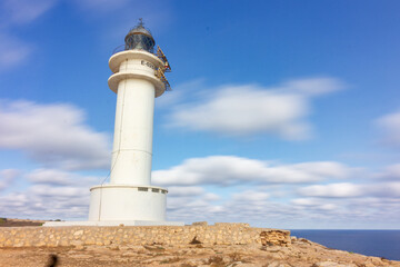 Fototapeta na wymiar Lighthouse in cape Barbaria in Formentera (Spain)