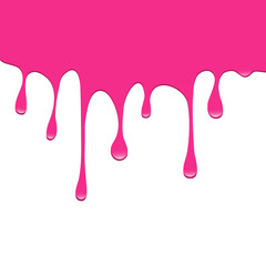 Dripping red paint. Dripping liquid. Fluid fluid. Spilling paint. Falling paint. Fluid oil stain. Abstract, liquid drops of ink. Vector illustration