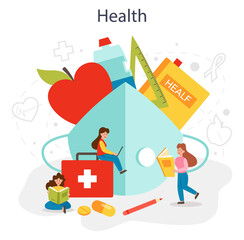 Healthy lifestyle class. Idea of life safety and health care education.