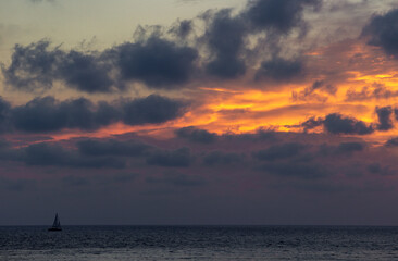 Sunset from Saona beach in Formentera (Spain)