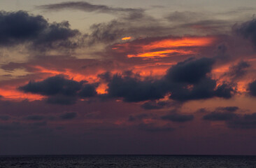 Fototapeta premium Sunset from Saona beach in Formentera (Spain)