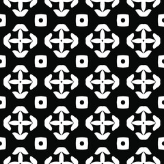 Geometric vector pattern with Black and white colors. Seamless abstract ornament for wallpapers and backgrounds.