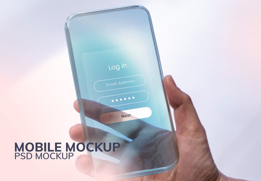 Transparent Phone Screen Mockup