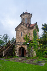 Fototapeta na wymiar Ancient Martvili monastery in Georgia, orthodox church. Travel