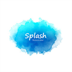 blue watercolor splash hand drawn design