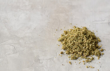 Fototapeta premium Weed cannabis on grey background