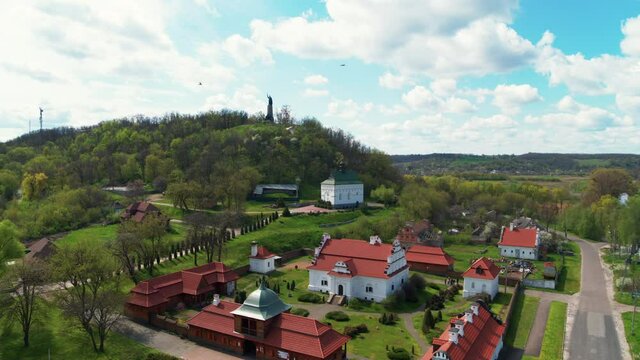 Chigirin a city in Ukraine with a rich cossack past aerial view