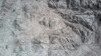 mountain view in the mongolian desert view from above