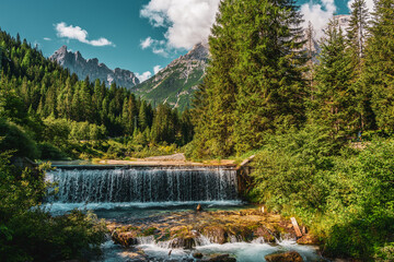 Fischleinbach, a creek in the Sexten Dolomites in South Tyrol in Italy.