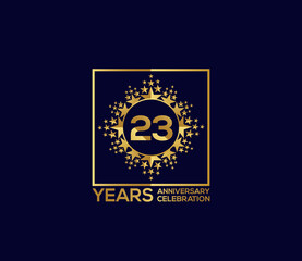 Naklejka premium Star Design Shape element, Luxury Gold Color Mixed Design, 23 Year Anniversary, Invitations, Party Events