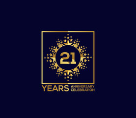 Naklejka premium Star Design Shape element, Luxury Gold Color Mixed Design, 21 Year Anniversary, Invitations, Party Events