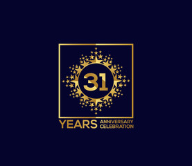Star Design Shape element, Luxury Gold Color Mixed Design, 31 Year Anniversary, Invitations, Party Events