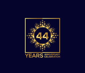 Naklejka premium Star Design Shape element, Luxury Gold Color Mixed Design, 44 Year Anniversary, Invitations, Party Events