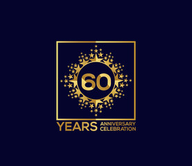 Star Design Shape element, Luxury Gold Color Mixed Design, 60 Year Anniversary, Invitations, Party Events