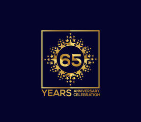 Star Design Shape element, Luxury Gold Color Mixed Design, 65 Year Anniversary, Invitations, Party Events