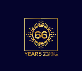 Star Design Shape element, Luxury Gold Color Mixed Design, 66 Year Anniversary, Invitations, Party Events