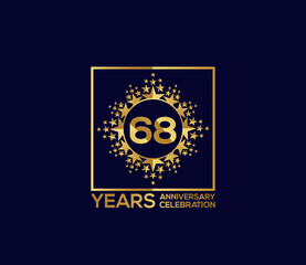Obraz premium Star Design Shape element, Luxury Gold Color Mixed Design, 68 Year Anniversary, Invitations, Party Events
