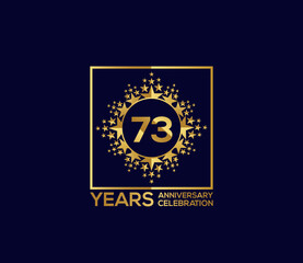 Naklejka premium Star Design Shape element, Luxury Gold Color Mixed Design, 73 Year Anniversary, Invitations, Party Events