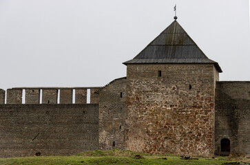 Ivangorod Fortress is a medieval castle. It is located on the Narva River along the Russian border with Estonia