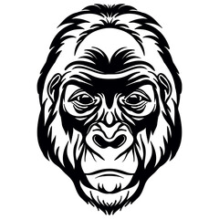 Vector head of mascot gorilla head isolated on white