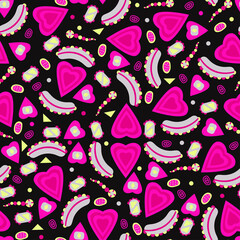 Fototapeta premium pattern with a pattern of hearts, circles, ovals