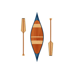 Canoe icon sign in flat style, vector