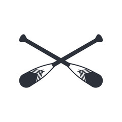Crossed oar sign in flat style, vector © marina_ua