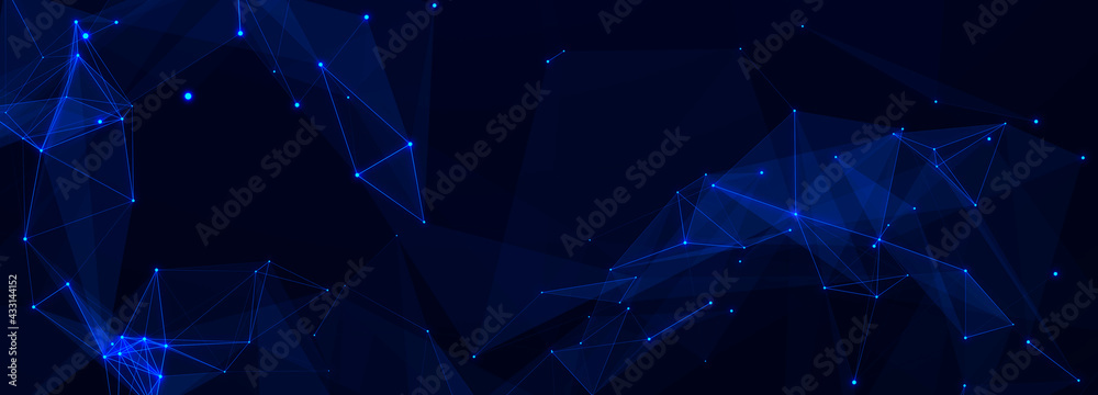 Aufkleber Technology background. Abstract digital combination dots and lines. Network connection structure. 3d Widescreen