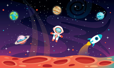 Hand Drawn Colorful Ssace Background © yusufdemirci