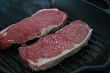 Grilled beef fillet. Red meat. Protein