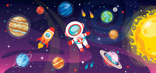 Hand Drawn Colorful Ssace Background