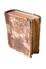 Old book on a light background. The cover of the old publishing house.