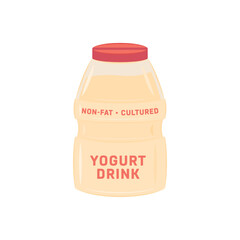 Yogurt Drink, Probiotic Drink, Yogurt Bottle, Korean Yogurt Drink, Health Drink, Asian Yogurt, Vector Illustration Background