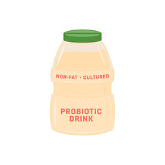 Yogurt Drink, Probiotic Drink, Yogurt Bottle, Korean Yogurt Drink, Health Drink, Asian Yogurt, Vector Illustration Background