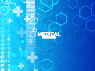Blue healthcare and medical background with plus sign